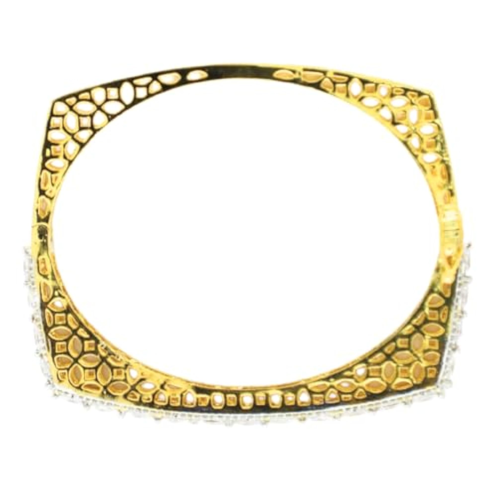 Gold-Toned Double Row American Diamond Studded Designer Bracelet